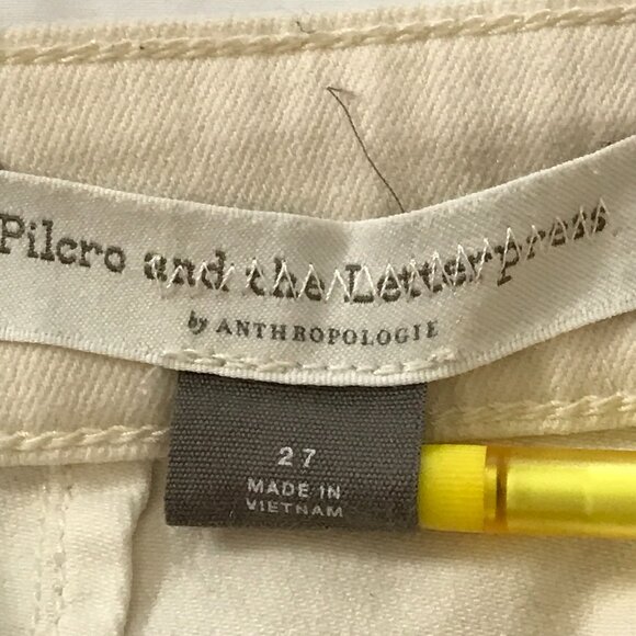 Pilcro and the Letterpress Legging Skinny Jeans Women 27 White Mid Rise Stretch - Picture 3 of 14